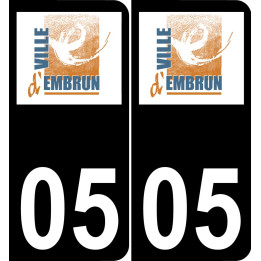 05 Embrun logo sticker plate registration city