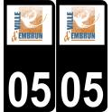 05 Embrun logo sticker plate registration city