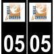 05 Embrun logo autocollant plaque immatriculation auto ville sticker