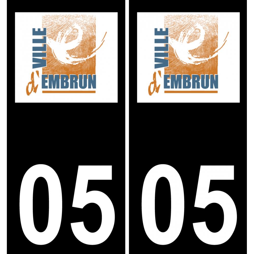 05 Embrun logo autocollant plaque immatriculation auto ville sticker