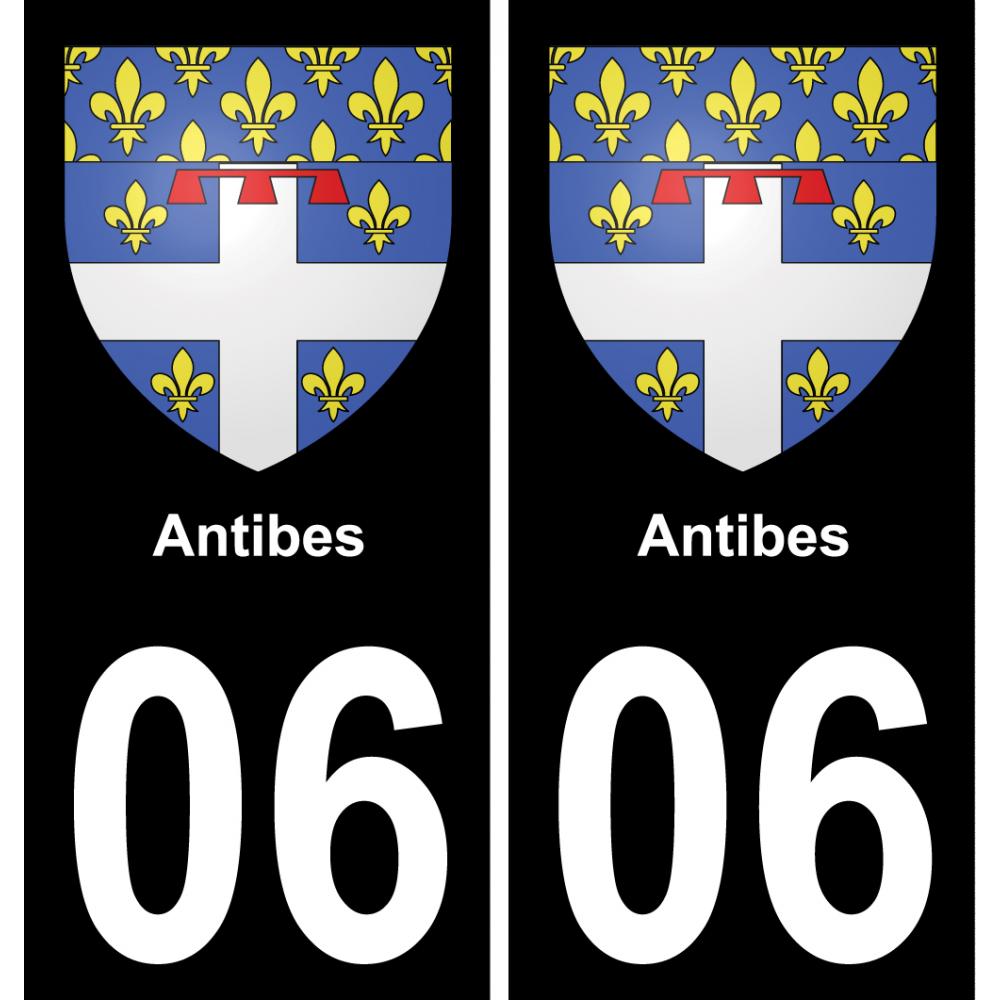06 Antibes placa etiqueta de registro de la ciudad