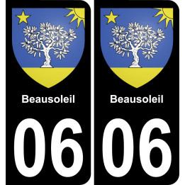 06 Beausoleil autocollant sticker plaque immatriculation auto ville