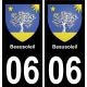 06 Beausoleil autocollant sticker plaque immatriculation auto ville