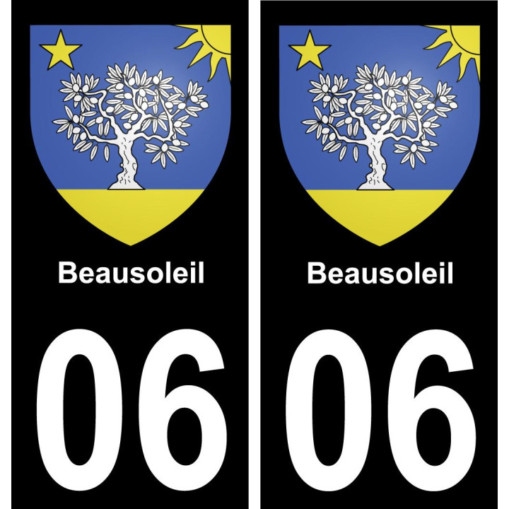 06 Beausoleil sticker plate registration city