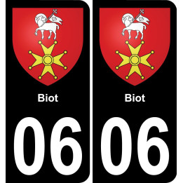 06 Biot autocollant sticker plaque immatriculation auto ville