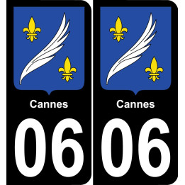 06 Cannes placa etiqueta de registro de la ciudad
