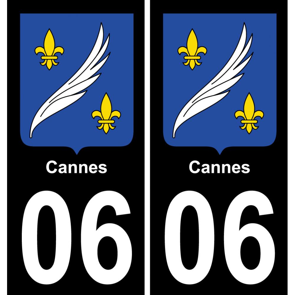 06 Cannes autocollant sticker plaque immatriculation auto ville