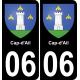 06 Cap-d'Ail autocollant sticker plaque immatriculation auto ville