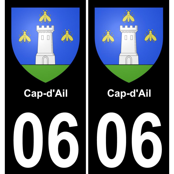 06 Cap-d'Ail placa etiqueta de registro de la ciudad