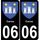 06 Carros placa etiqueta de registro de la ciudad
