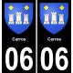 06 Carros placa etiqueta de registro de la ciudad