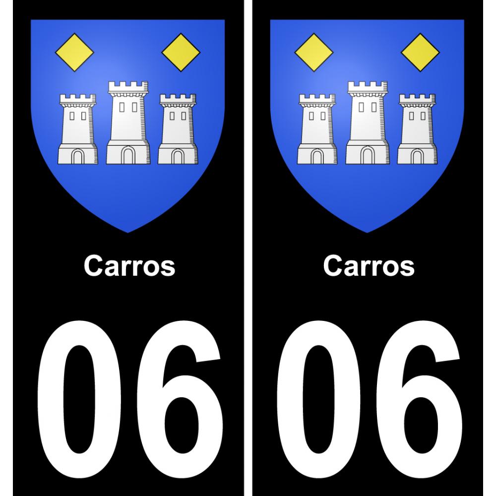 06 Carros autocollant sticker plaque immatriculation auto ville