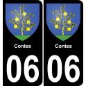 06 Contes autocollant sticker plaque immatriculation auto ville