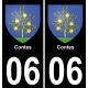 06 Contes autocollant sticker plaque immatriculation auto ville