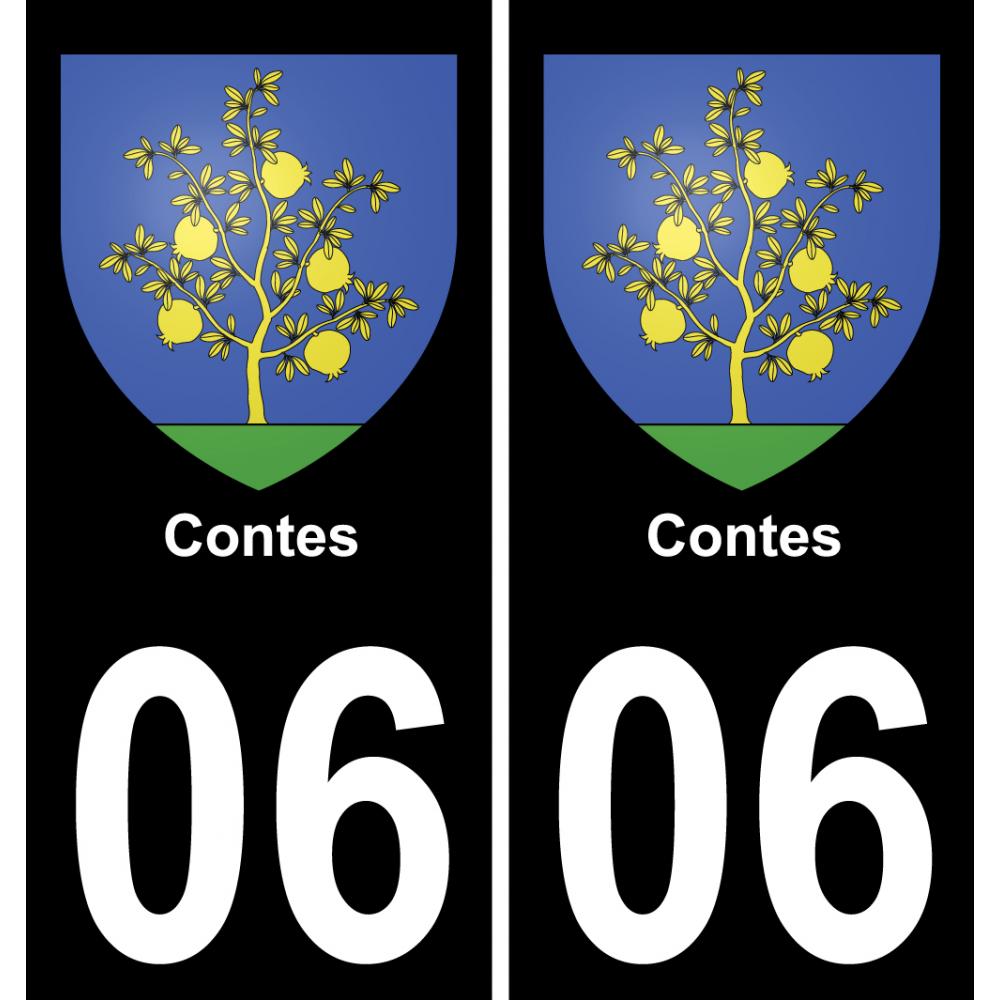 06 Contes autocollant sticker plaque immatriculation auto ville