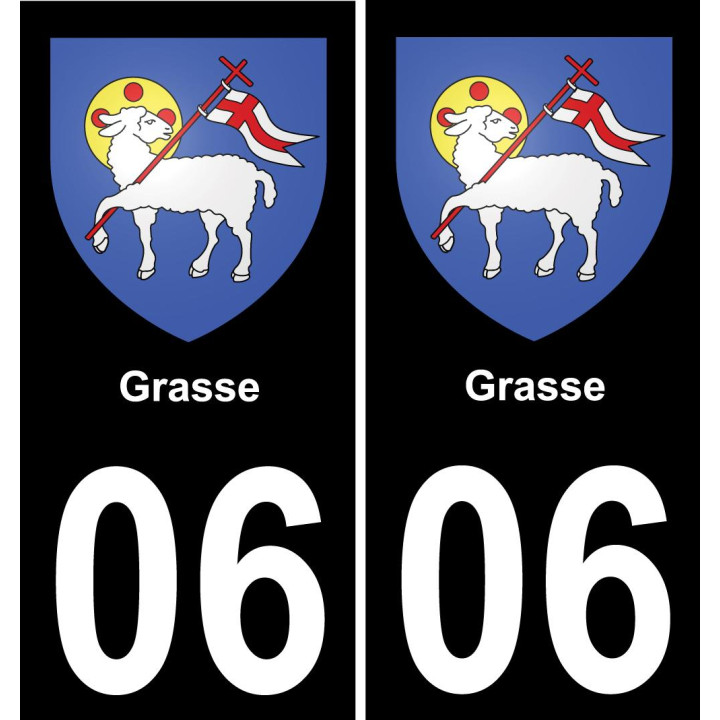 06 Grasse autocollant sticker plaque immatriculation auto ville