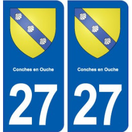 27 Conches en Ouche blason autocollant plaque stickers ville