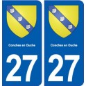 27 Conches en Ouche blason autocollant plaque stickers ville