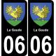 06 La Gaude sticker plate registration city