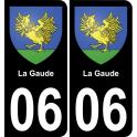 06 La Gaude autocollant sticker plaque immatriculation auto ville