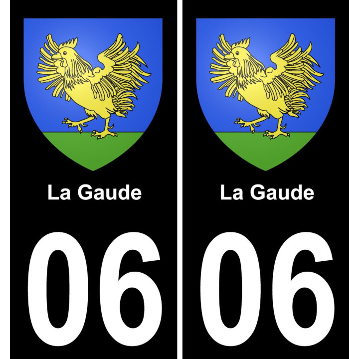 06 La Gaude autocollant sticker plaque immatriculation auto ville