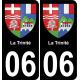 06 La Trinité autocollant sticker plaque immatriculation auto ville