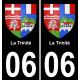 06 La Trinité autocollant sticker plaque immatriculation auto ville