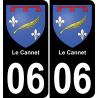 06 Le Cannet autocollant sticker plaque immatriculation auto ville
