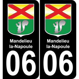 06 Mandelieu-la-Napoule placa etiqueta de registro de la ciudad