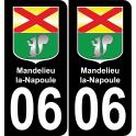 06 Mandelieu-la-Napoule placa etiqueta de registro de la ciudad