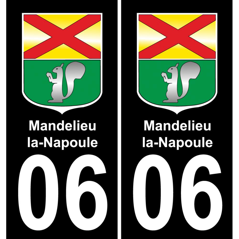 06 Mandelieu-la-Napoule autocollant sticker plaque immatriculation auto ville