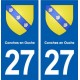 27 Conches en Ouche blason autocollant plaque stickers ville