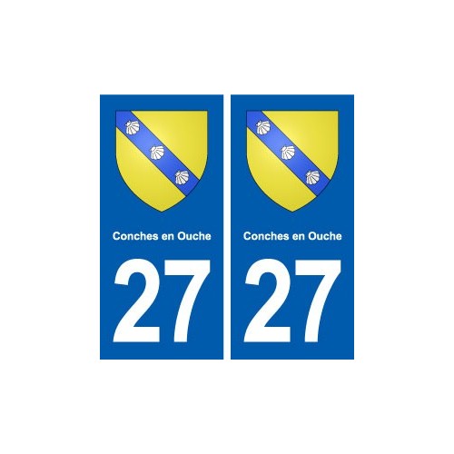 27 Conches en Ouche blason autocollant plaque stickers ville