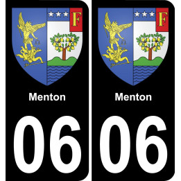 06 Menton placa etiqueta de registro de la ciudad