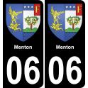 06 Menton placa etiqueta de registro de la ciudad
