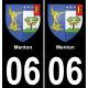 06 Menton autocollant sticker plaque immatriculation auto ville