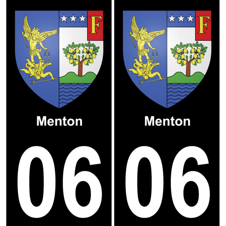 06 Menton autocollant sticker plaque immatriculation auto ville