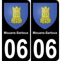 06 Mouans-Sartoux autocollant sticker plaque immatriculation auto ville