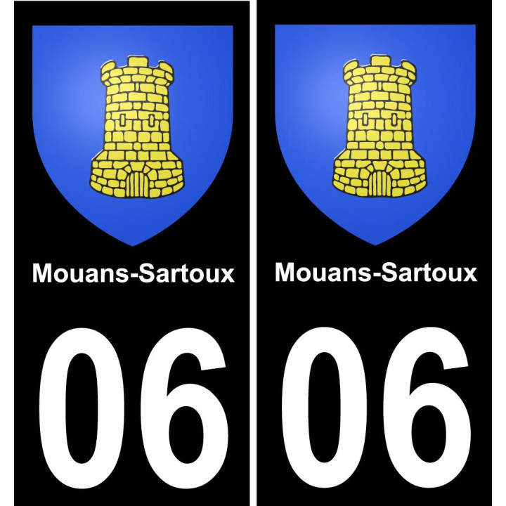 06 Mouans-Sartoux autocollant sticker plaque immatriculation auto ville