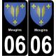 06 Mougins autocollant sticker plaque immatriculation auto ville