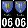 06 Mougins autocollant sticker plaque immatriculation auto ville