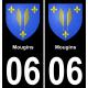 06 Mougins autocollant sticker plaque immatriculation auto ville