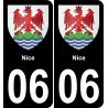 06 Nice autocollant sticker plaque immatriculation auto ville