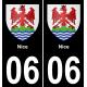 64 Pau autocollant sticker plaque immatriculation auto ville