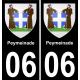 64 Pau autocollant sticker plaque immatriculation auto ville