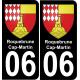 06 Roquebrune-Cap-Martin autocollant sticker plaque immatriculation auto ville