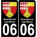 06 Roquebrune-Cap-Martin adesivo piastra di registrazione city sfondo nero