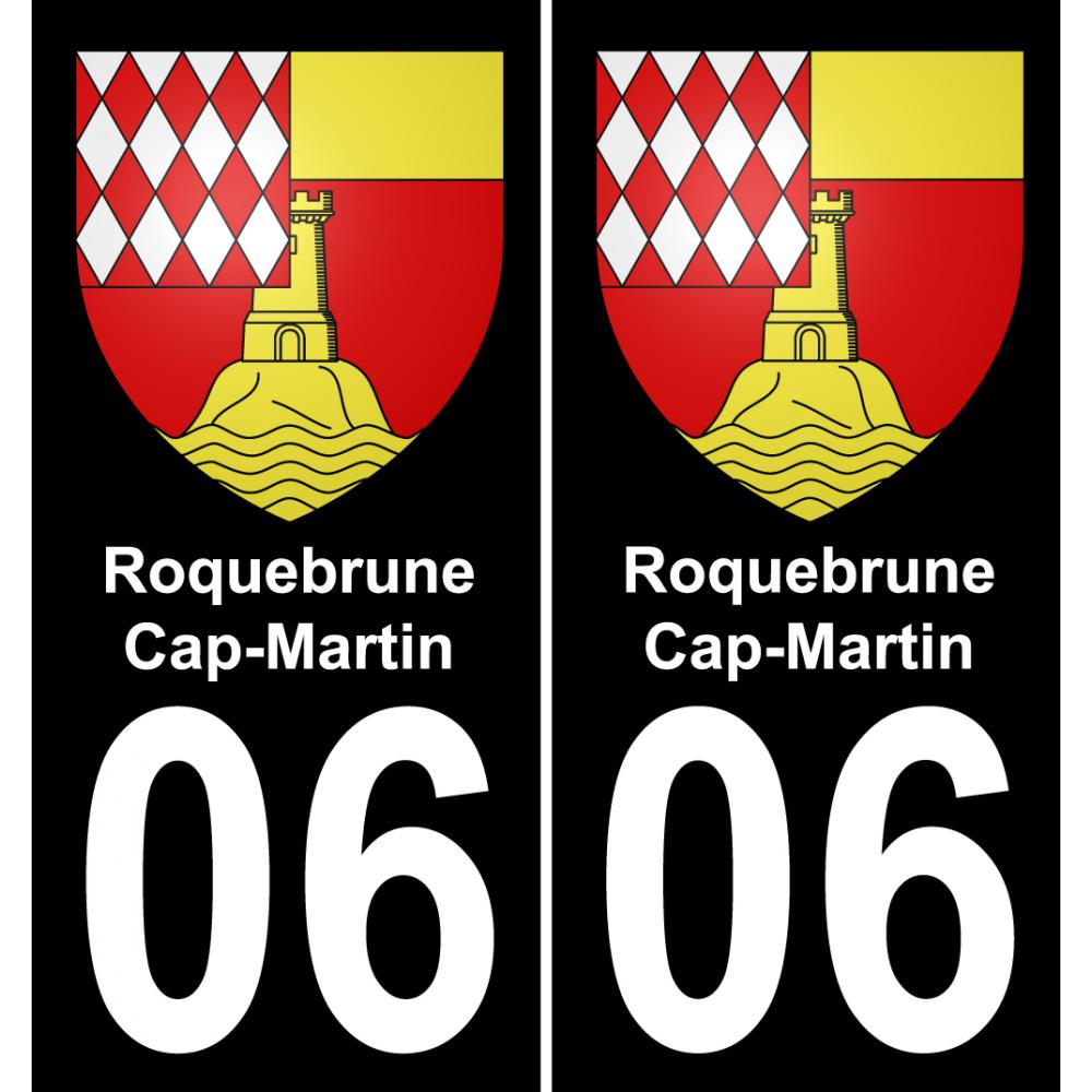 06 Roquebrune-Cap-Martin autocollant sticker plaque immatriculation auto ville