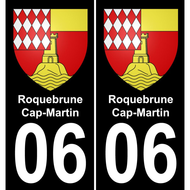 06 Roquebrune-Cap-Martin placa etiqueta de registro de la ciudad