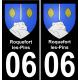 06 Roquefort-les-Pins autocollant sticker plaque immatriculation auto ville